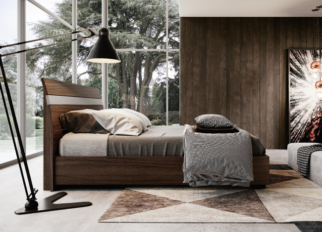 Letto matrimoniale in legno Onda Imab Concept