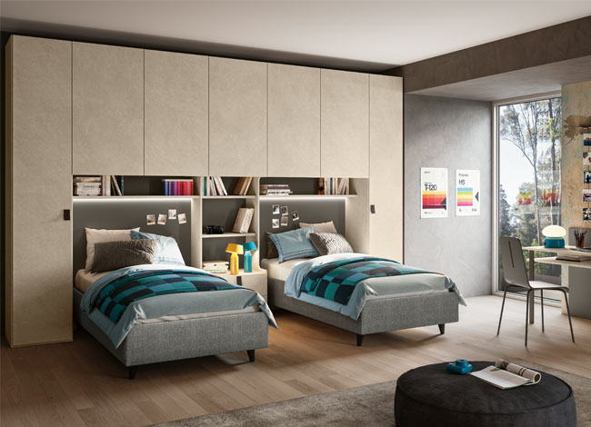 immagine cameretta doppia con armadio a ponte in Sandstone immagine cameretta doppia con armadio a ponte in Sandstone