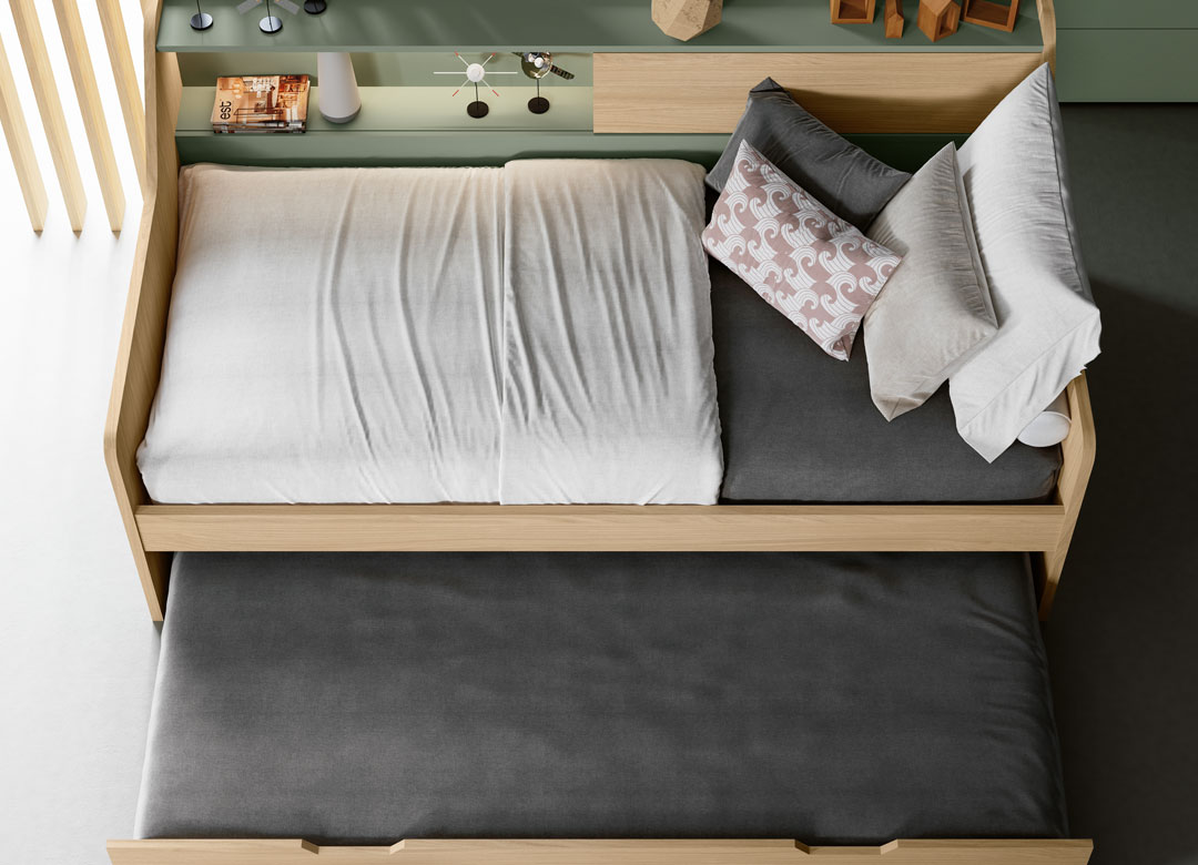 immagine letto trasformabile con secondo letto aperto