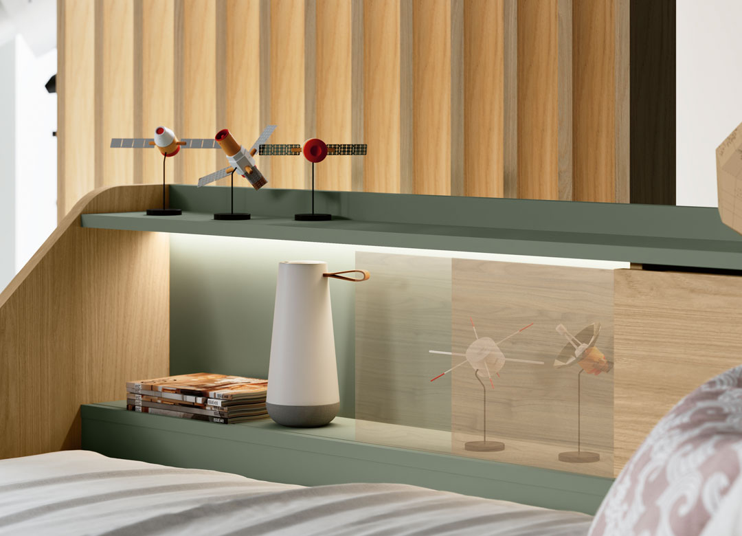 particolare testiera letto trasformabile